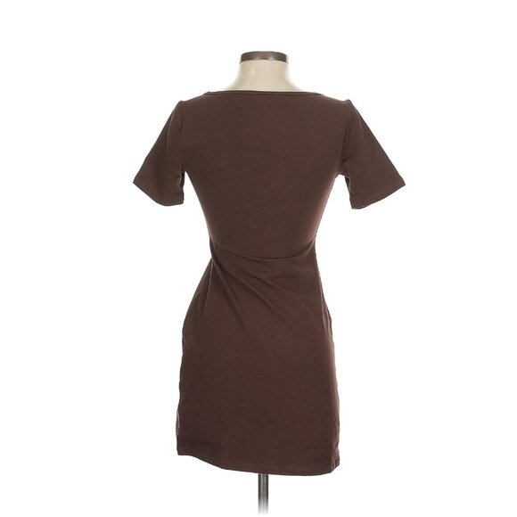 NWT Reformation Organic Cotton Brown Bodycon Mini Dress – Size S - Picture 2 of 6